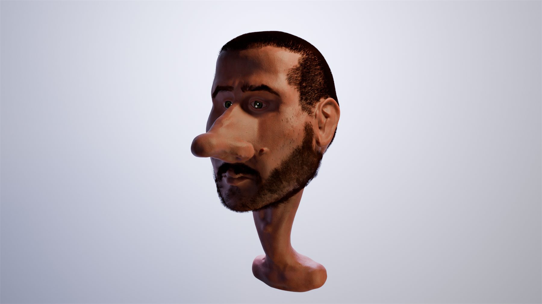Caricature Study: a 3D self-caricature, head and neck
