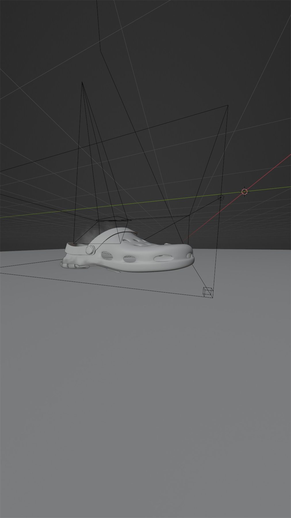 The model in the Blender viewport with its rig lines showing