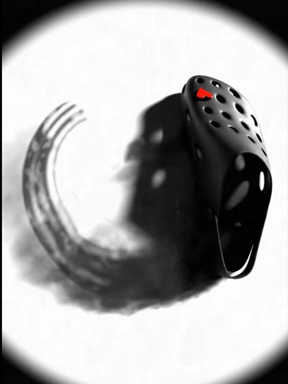 Frame from the animation: smoke arcing behind the Croc